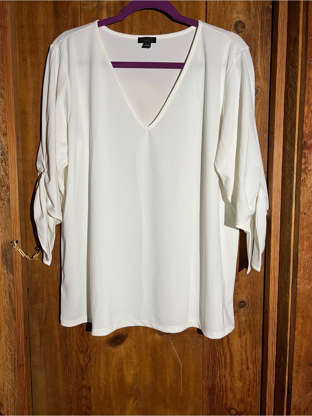 Ann Taylor Cream V-Neck Blouse